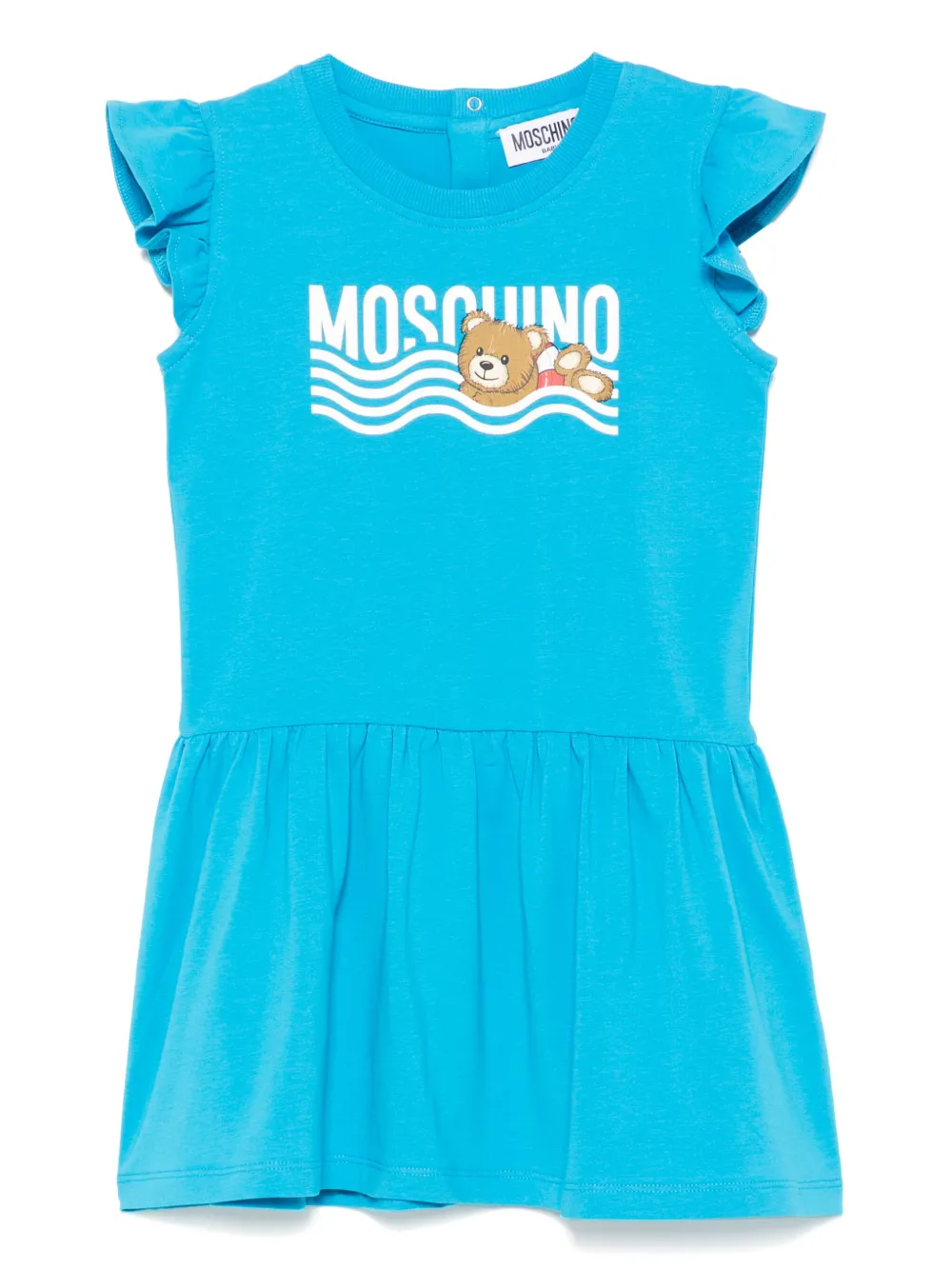 Moschino Kids Jurk met logoprint Blauw