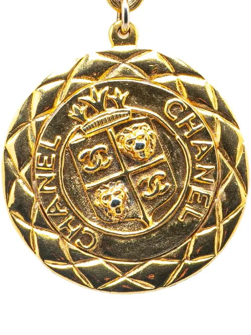 Collier en plaqué à pendentif médaillon (1970-1980) - CHANEL Pre-Owned - Modalova