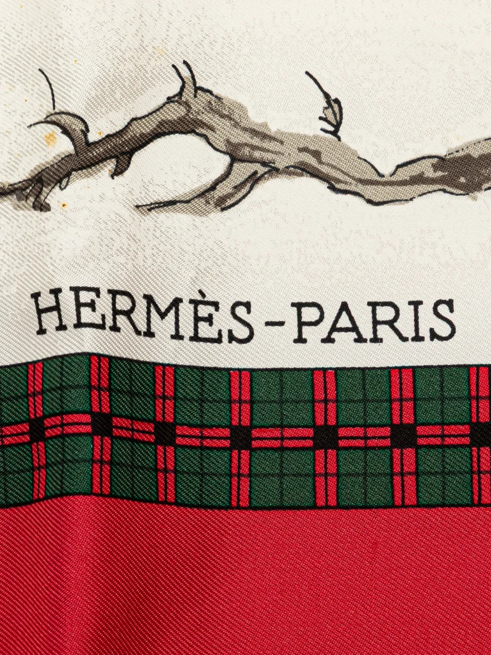 Pre-owned Hermes 20th Century Bull & Mouth Western Coach Office Silk Scarf Scarves In Red