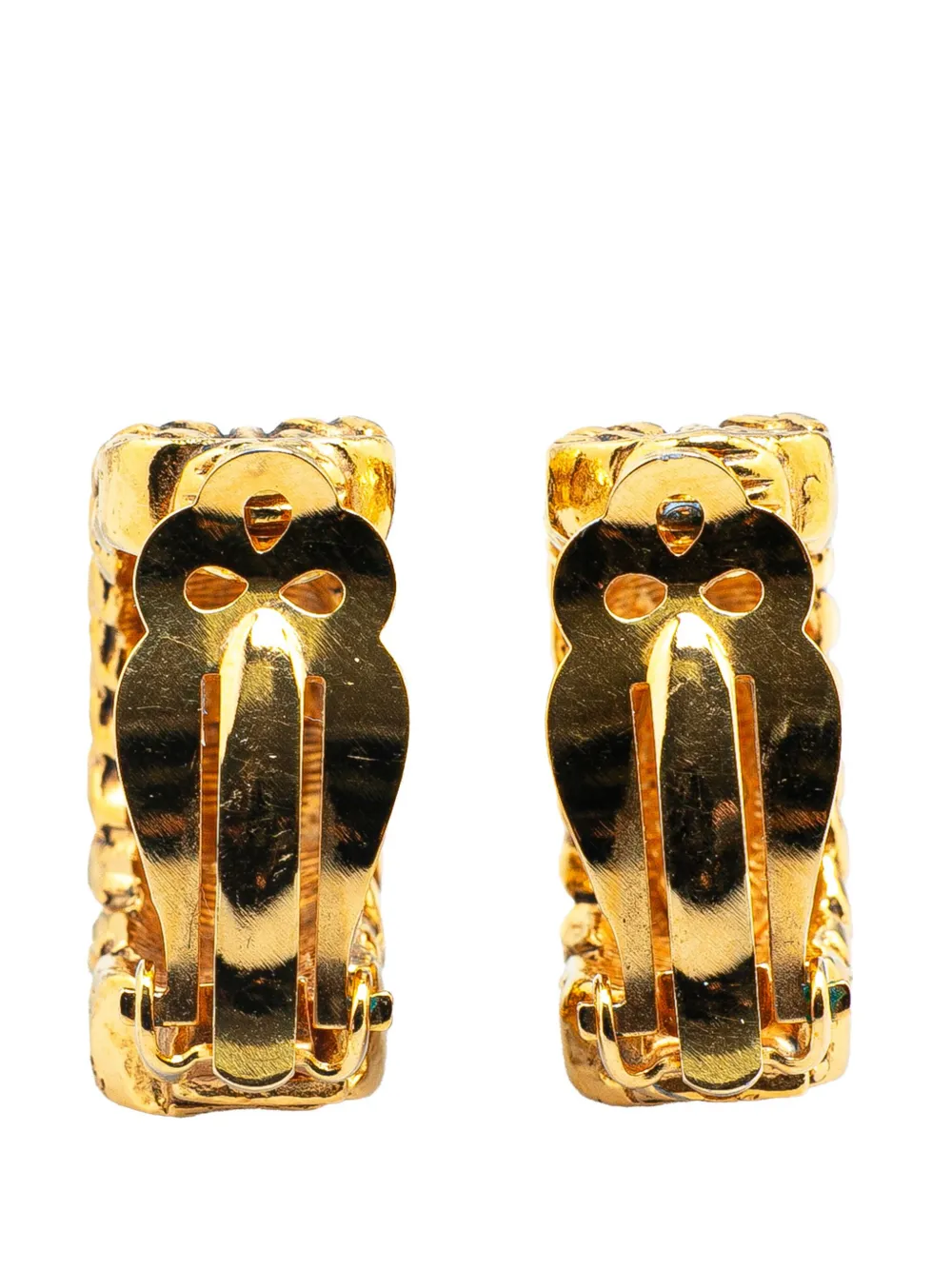 CHANEL Pre-Owned 1970-1980 Gold Plated CC Chain Clip On Earrings costume earrings | Image 2
