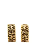 CHANEL Pre-Owned 1970-1980 Gold Plated CC Chain Clip On Earrings costume earrings