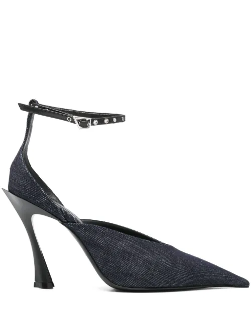 Mugler mules en jean 95 mm - Bleu - Mugler - Modalova