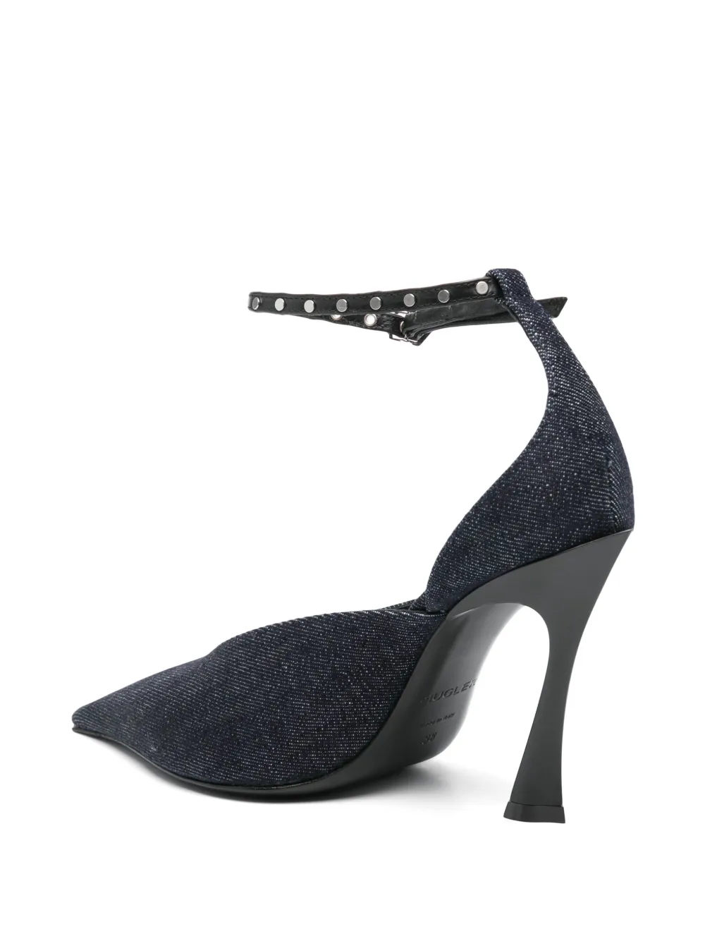 Mugler 95mm denim mules Blue