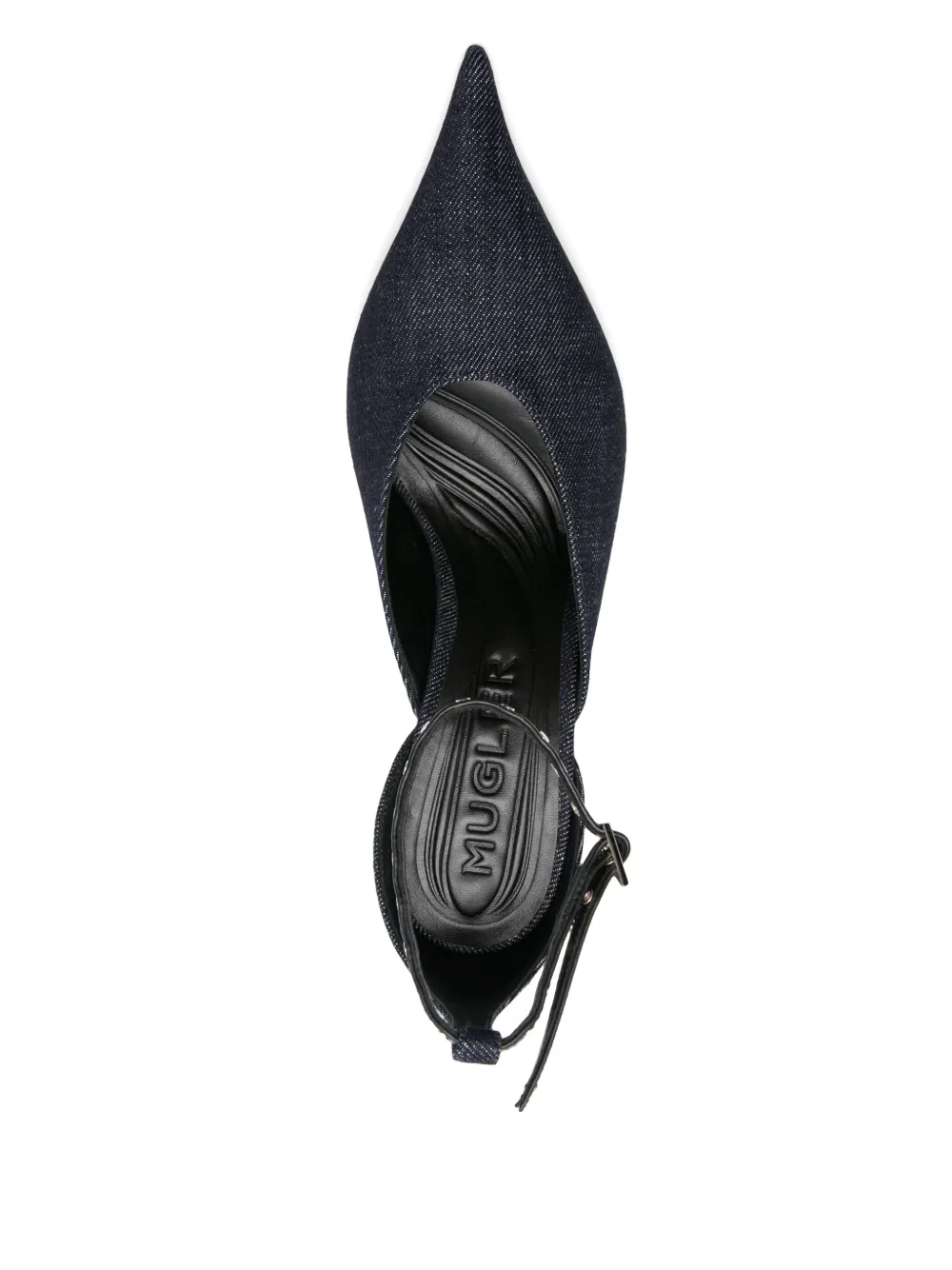 Mugler 95mm denim mules Blue