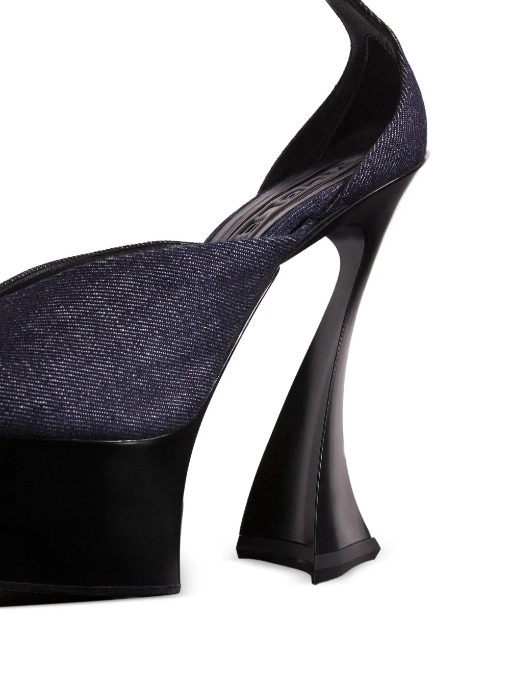Mugler denim ankle-strap mules Blue