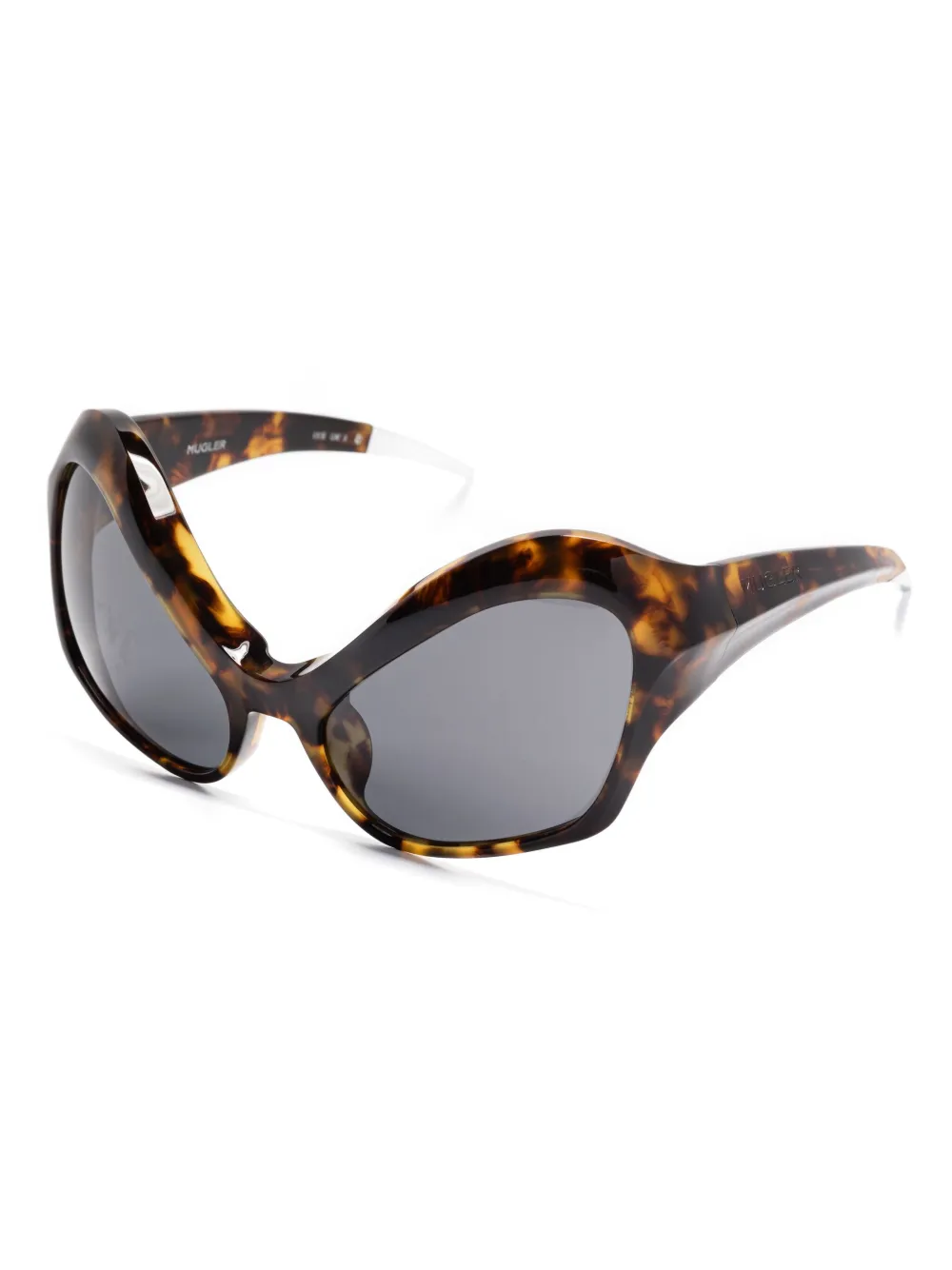 Mugler Zonnebril met cat-eye montuur en schildpadschild design - Bruin