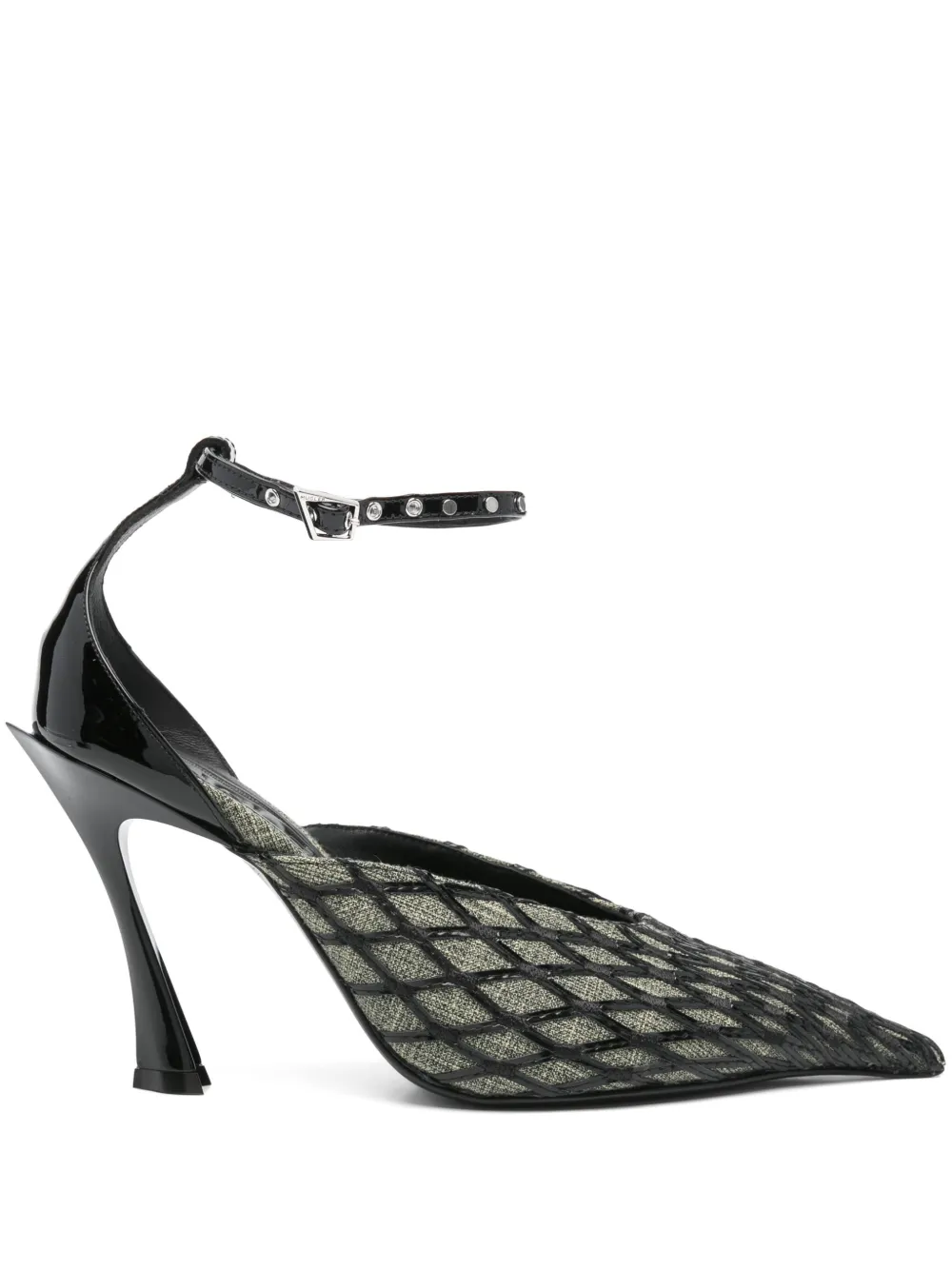 Mugler mules à motif losanges 100 mm | noir | Image 1