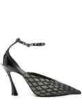 Mugler 100mm diamond-pattern mules - Black