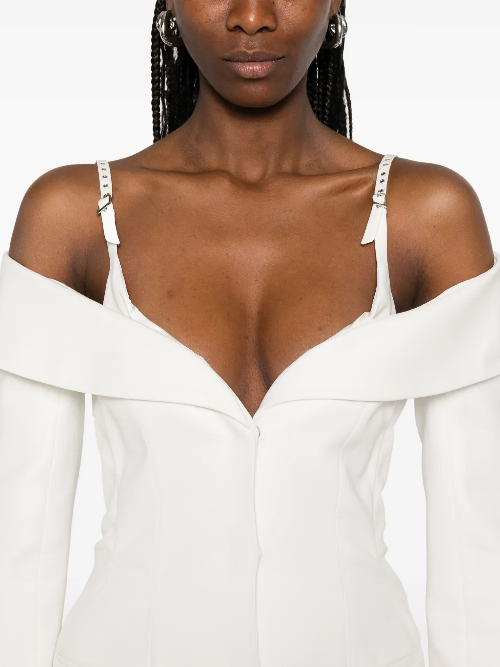 Mugler Getailleerd jack Wit