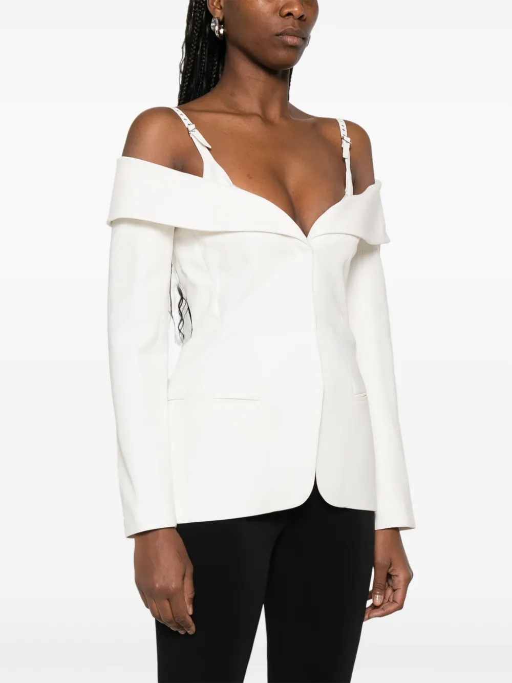 Mugler Getailleerd jack Wit
