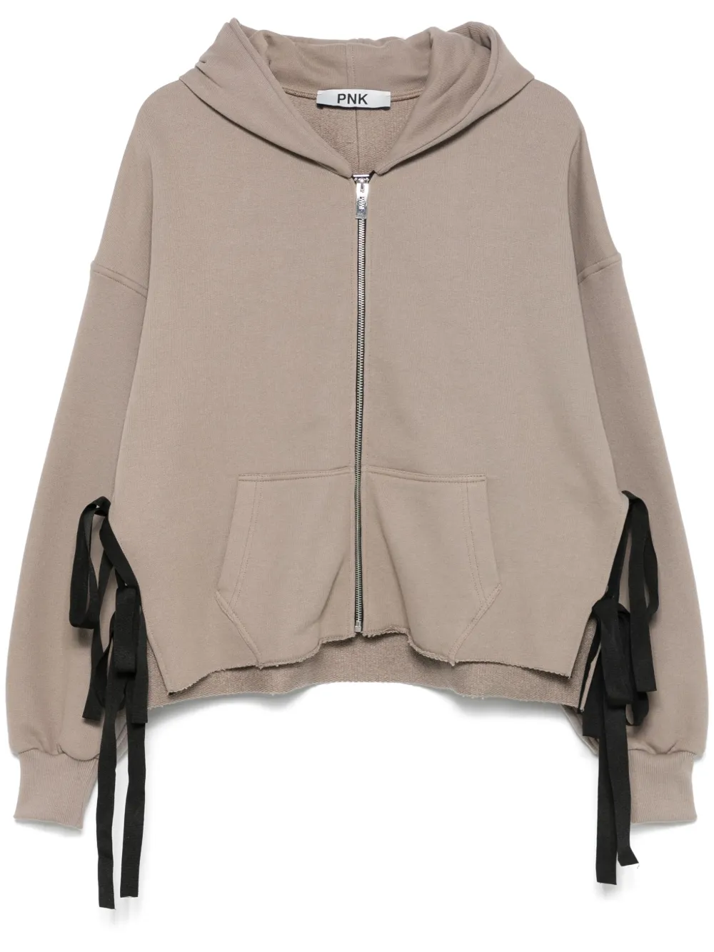 PNK Felpa in cotone con cut-out e cappuccio | marrone | Image 1