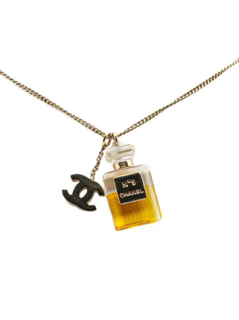 CHANEL Pre-Owned 2004 vergoldete CC Halskette mit No.5-Flakon-Anhänger