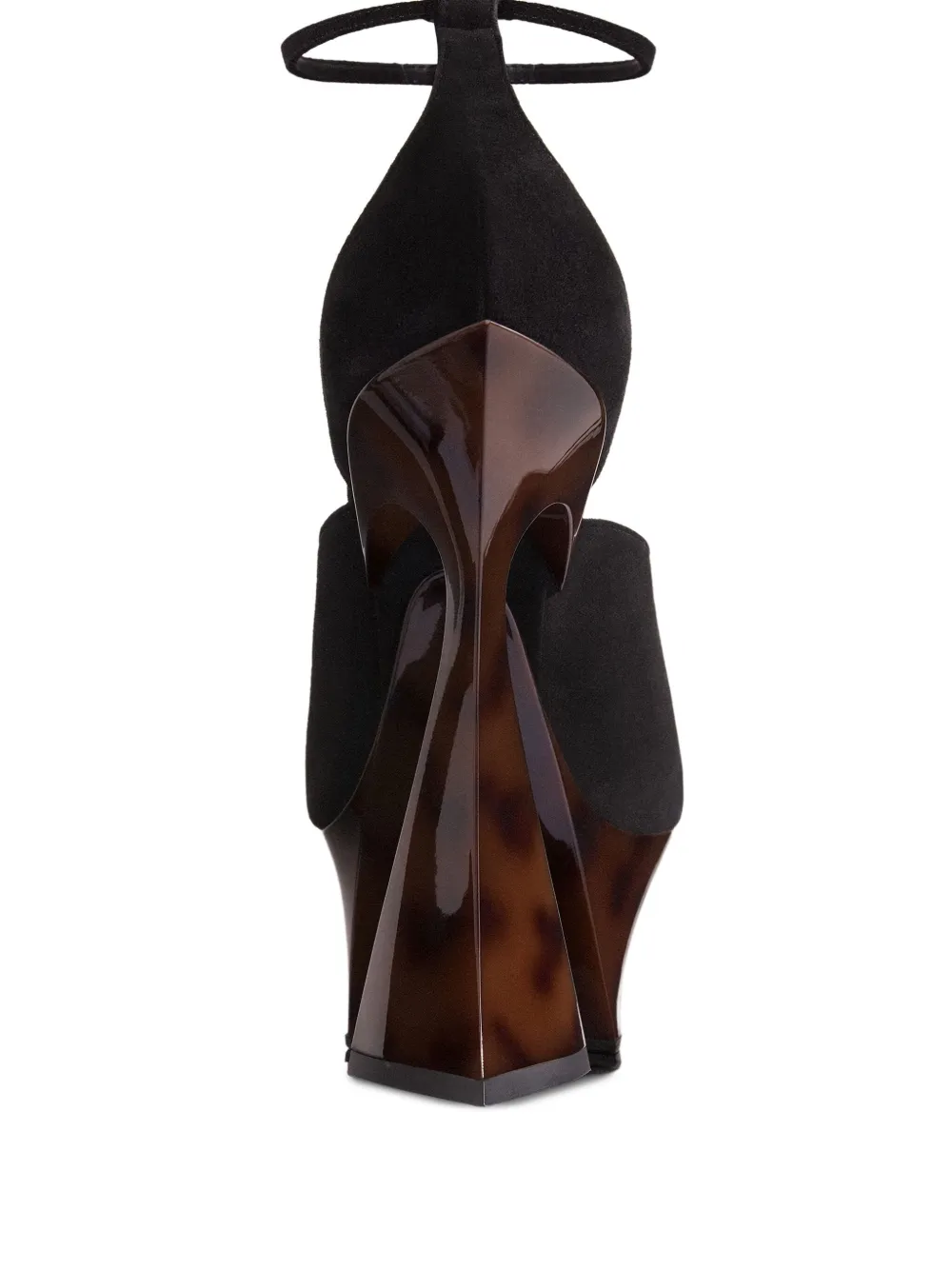 Mugler 95mm ankle-strap sculpted-heel mules Brown