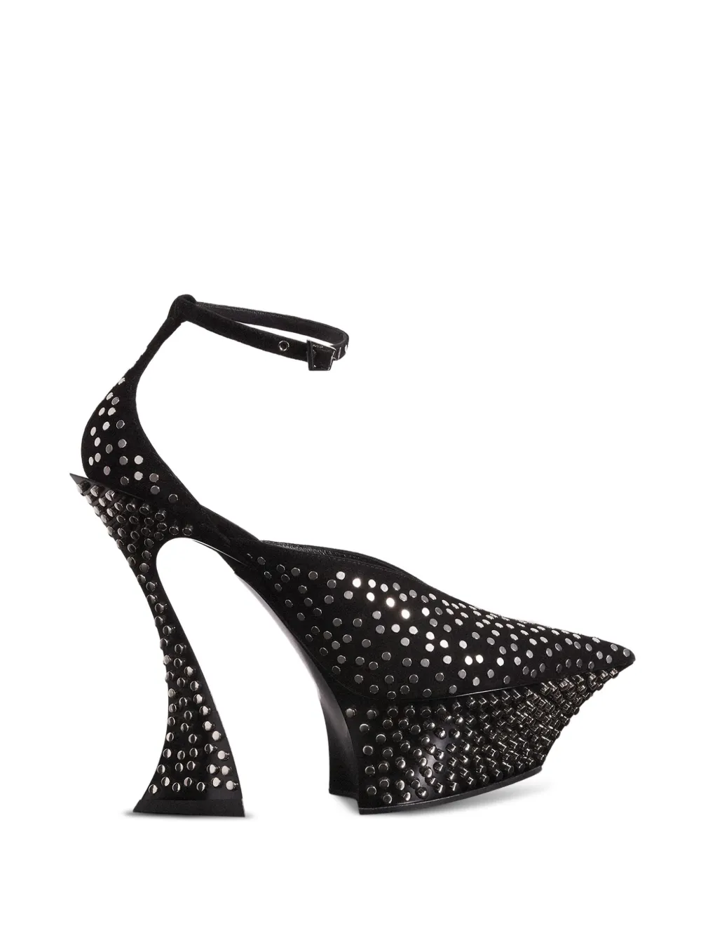 Mugler ankle-strap studded mules Black