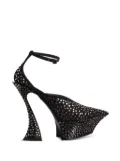 Mugler ankle-strap studded mules - Black