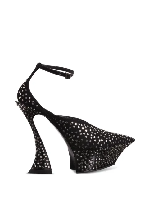Mugler ankle-strap studded mules
