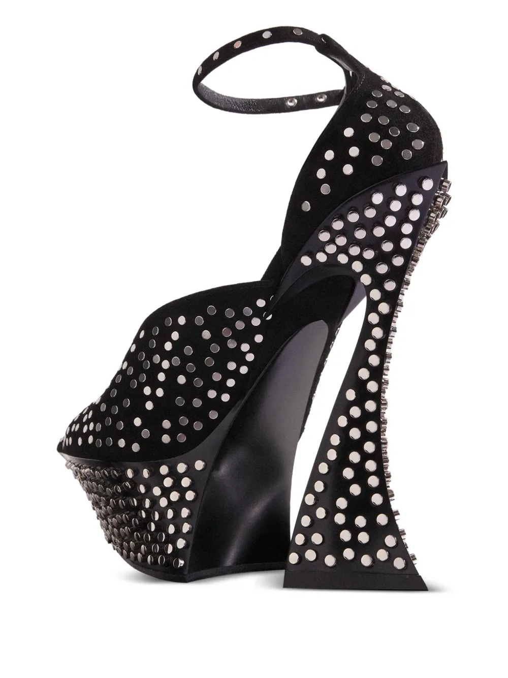 Mugler Muiltjes met enkelbandje en studs Zwart