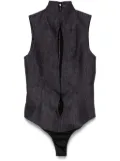 Mugler cut-out denim bodysuit - Blue