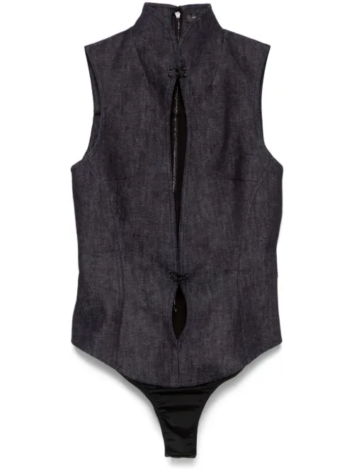 Body en jean à découpes - Mugler - Modalova