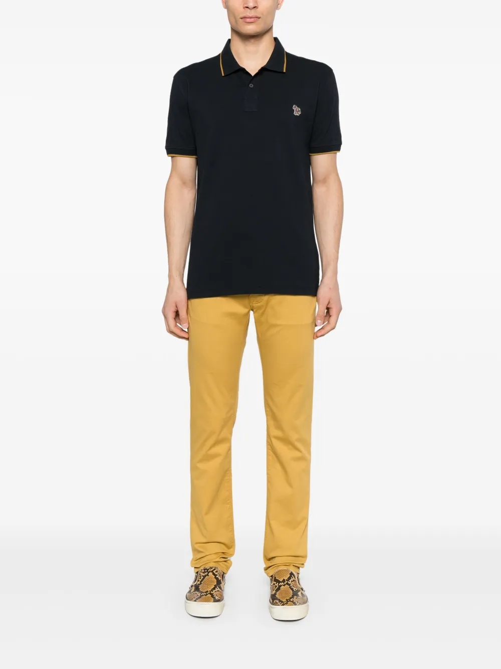 pspaulsmith PS Paul Smith Poloshirt met zebrapatch - Blauw