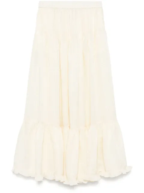 PNK ruffled-hem maxi skirt