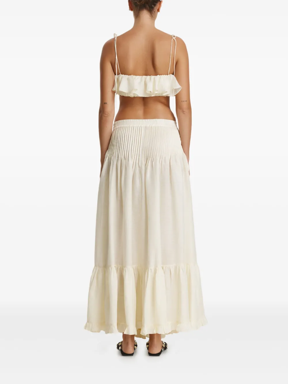  Pnk Ruffled-hem Maxi Skirt - Yellow 