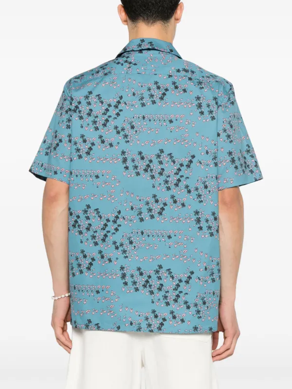 PS Paul Smith Jasmine-print short-sleeve Shirt | Blue | FARFETCH