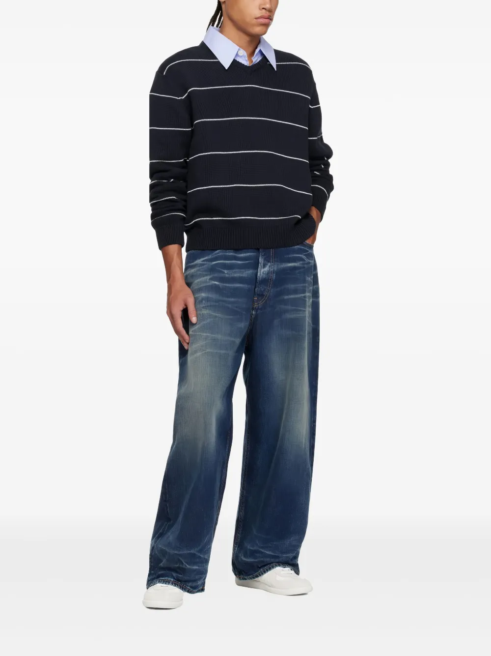 noahny NOAH NY Gestreepte trui - Blauw
