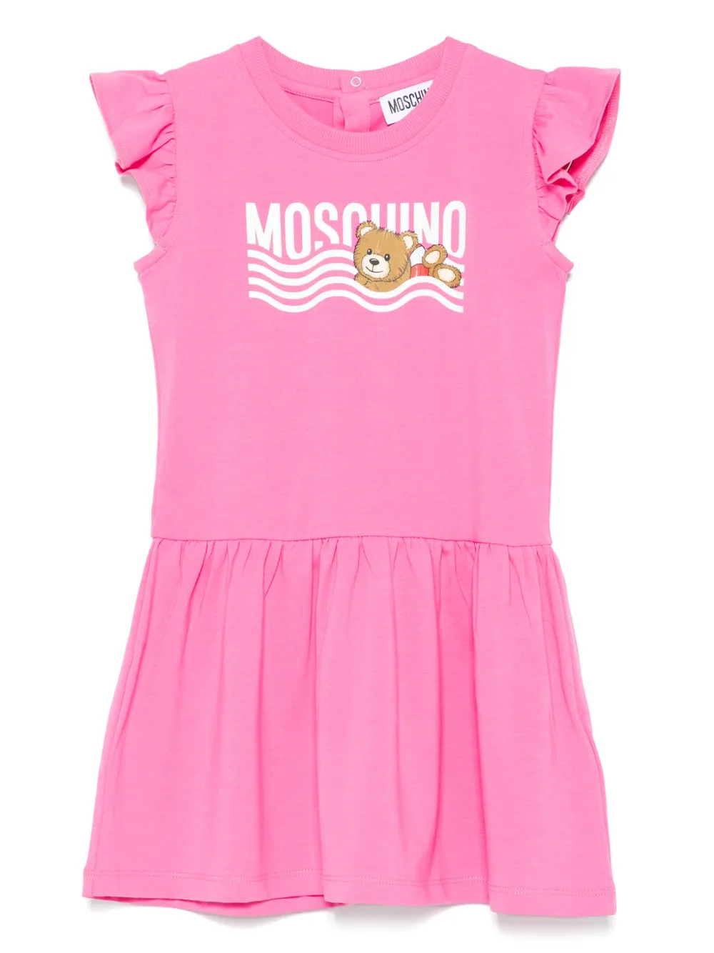 Moschino Kids Jurk met logoprint Roze
