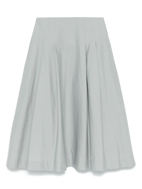Nude pleat-detail midi skirt