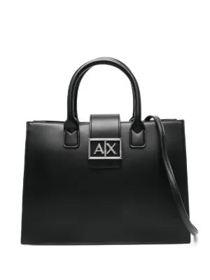 Emporio Armani レザー トートバッグ | ブラック | FARFETCH JP