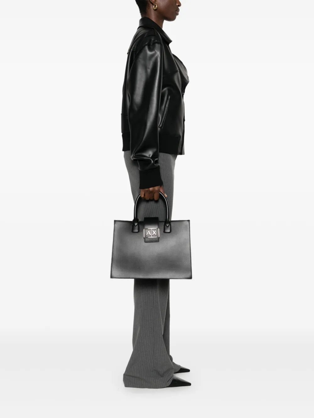 Armani Exchange Heuptas met logoplakkaat - Zwart