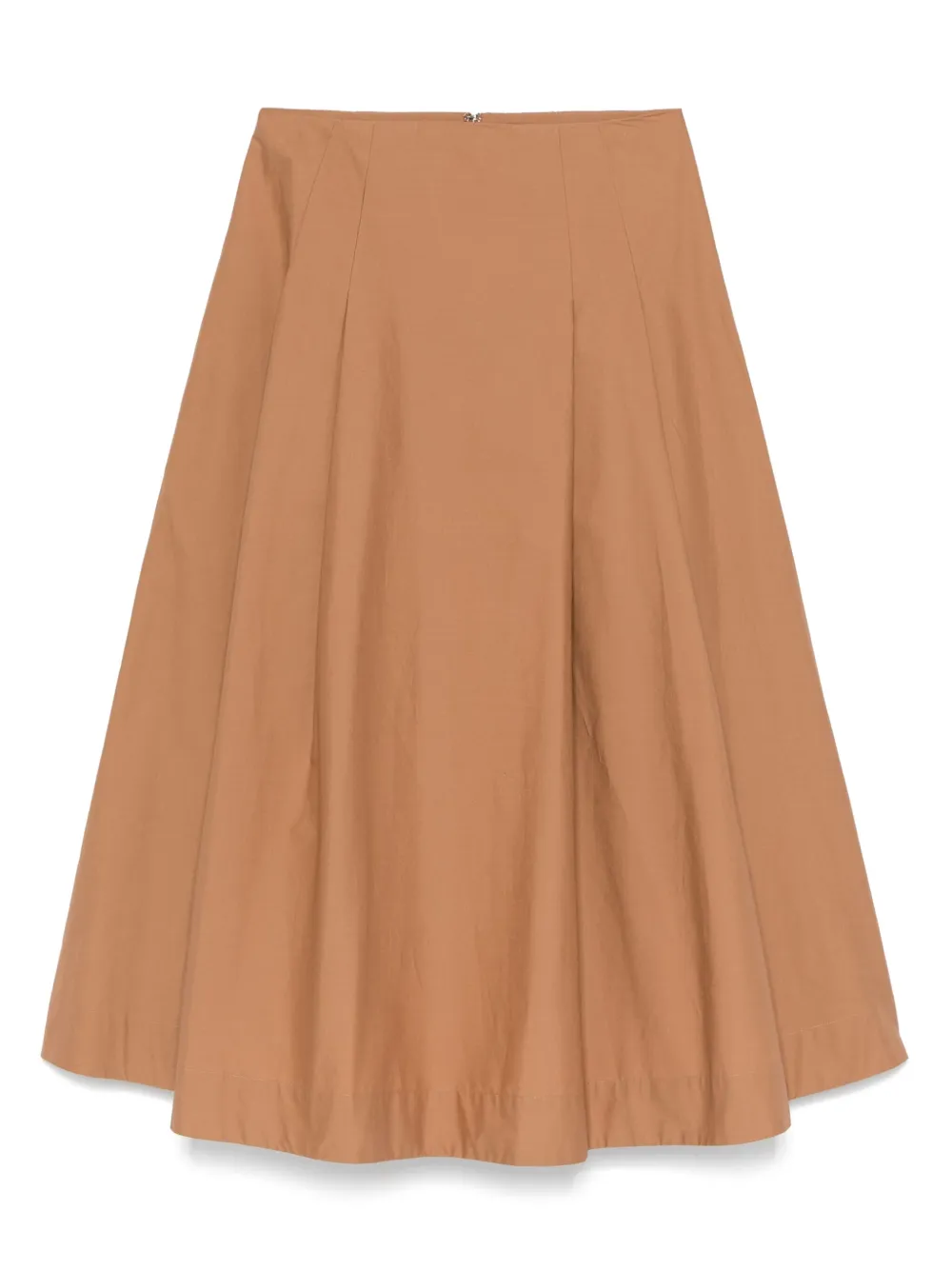 Nude pleat-detail midi skirt Bruin