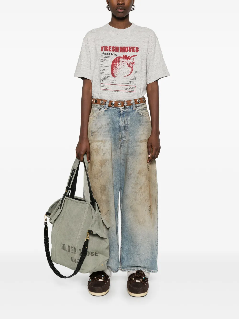Golden Goose T-shirt met grafische print Grijs