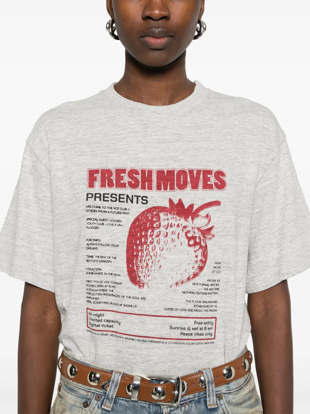 Golden Goose T-shirt met grafische print Grijs