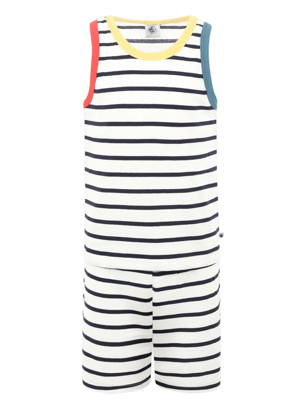 Petit Bateau ストライプ パジャマ - ホワイト Petit Bateau ストライプ パジャマ - ホワイト