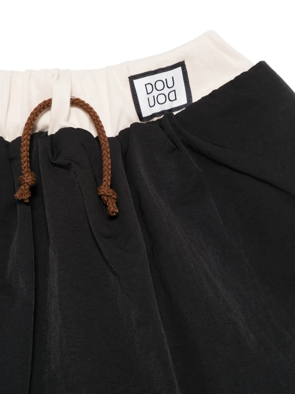 Shop Douuod Contrasting-trim Skirt In Black