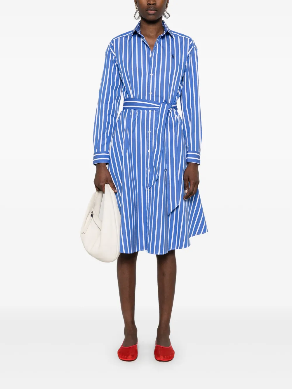 Polo Ralph Lauren Gestreepte midi-jurk - Blauw