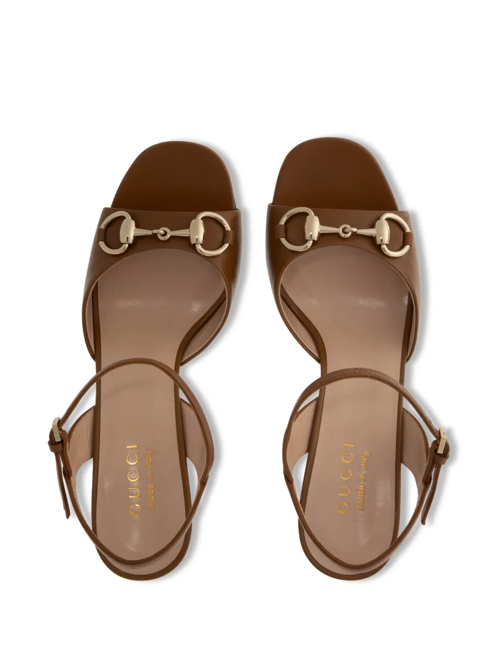 Gucci Brown Leather Sandal With Buckle Women In Brown