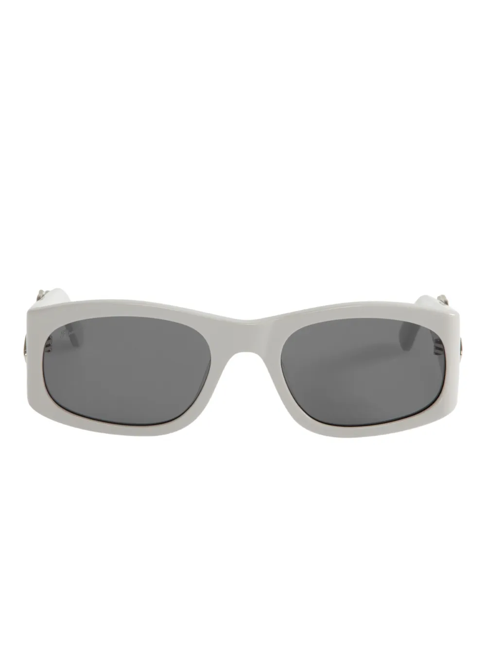 Pleasures Eazy flame-embellished rectangular sunglasses | Grey | Image 1