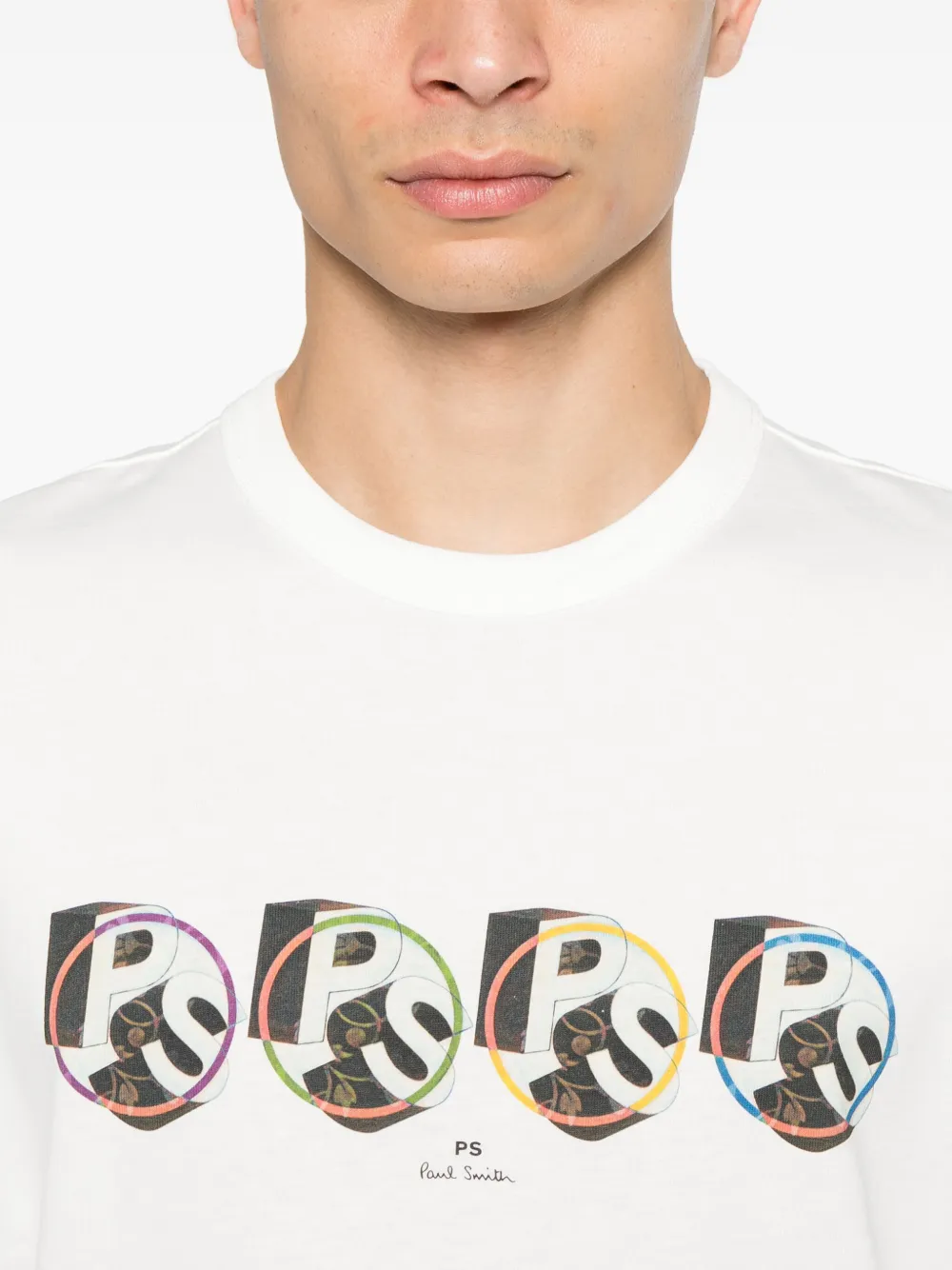 PS Paul Smith PS T-shirt met ronde logoprint Wit