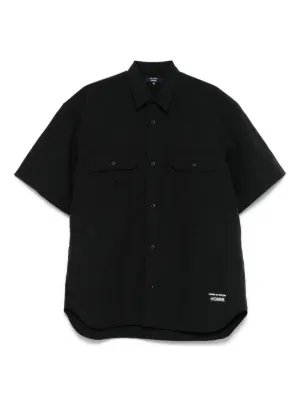 Comme Des Garçons Homme crinkled-finish Shirt | Black | FARFETCH