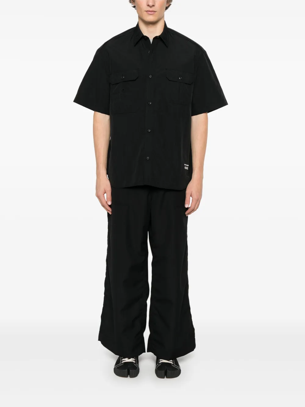 Comme des Garçons Homme Overhemd met geborduurd logo - Zwart