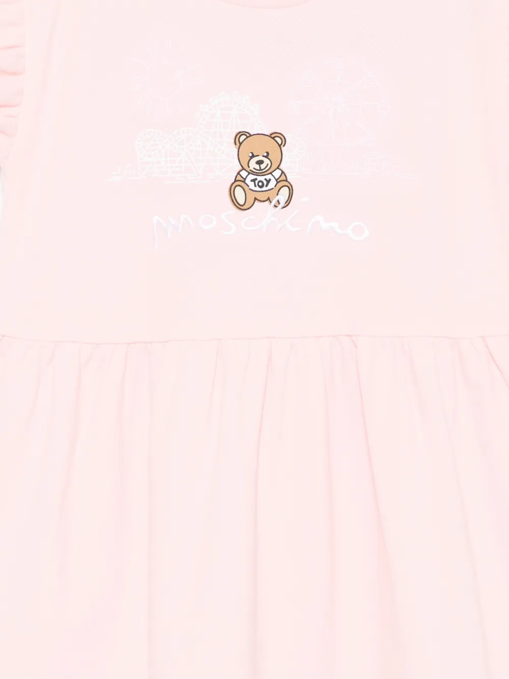 Moschino Kids Jurk met geborduurd logo Roze