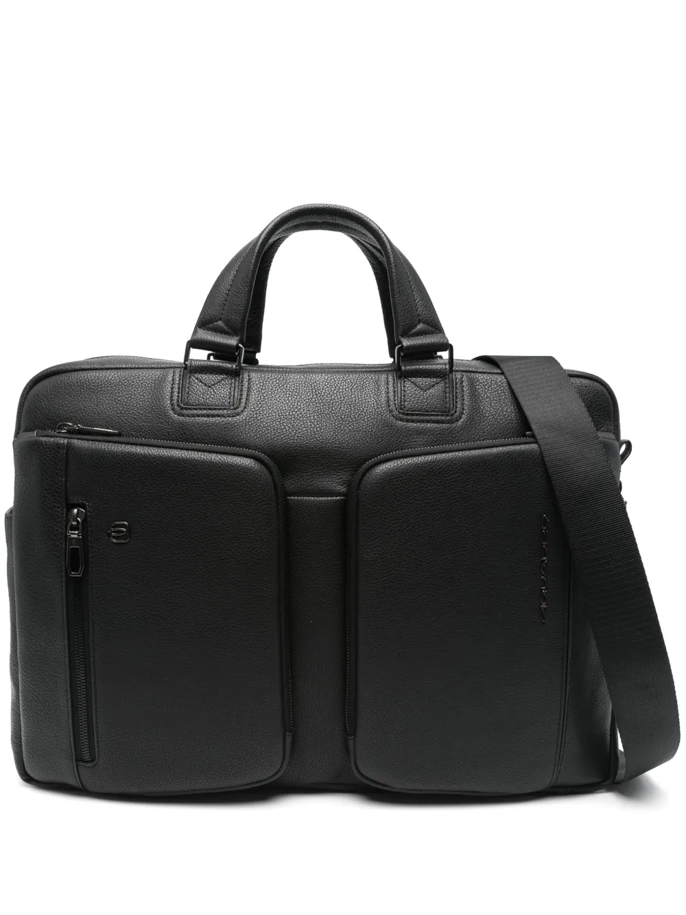 PIQUADRO 15 inch leren laptoptas Zwart