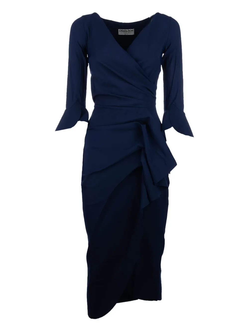 ruffle-detail midi dress