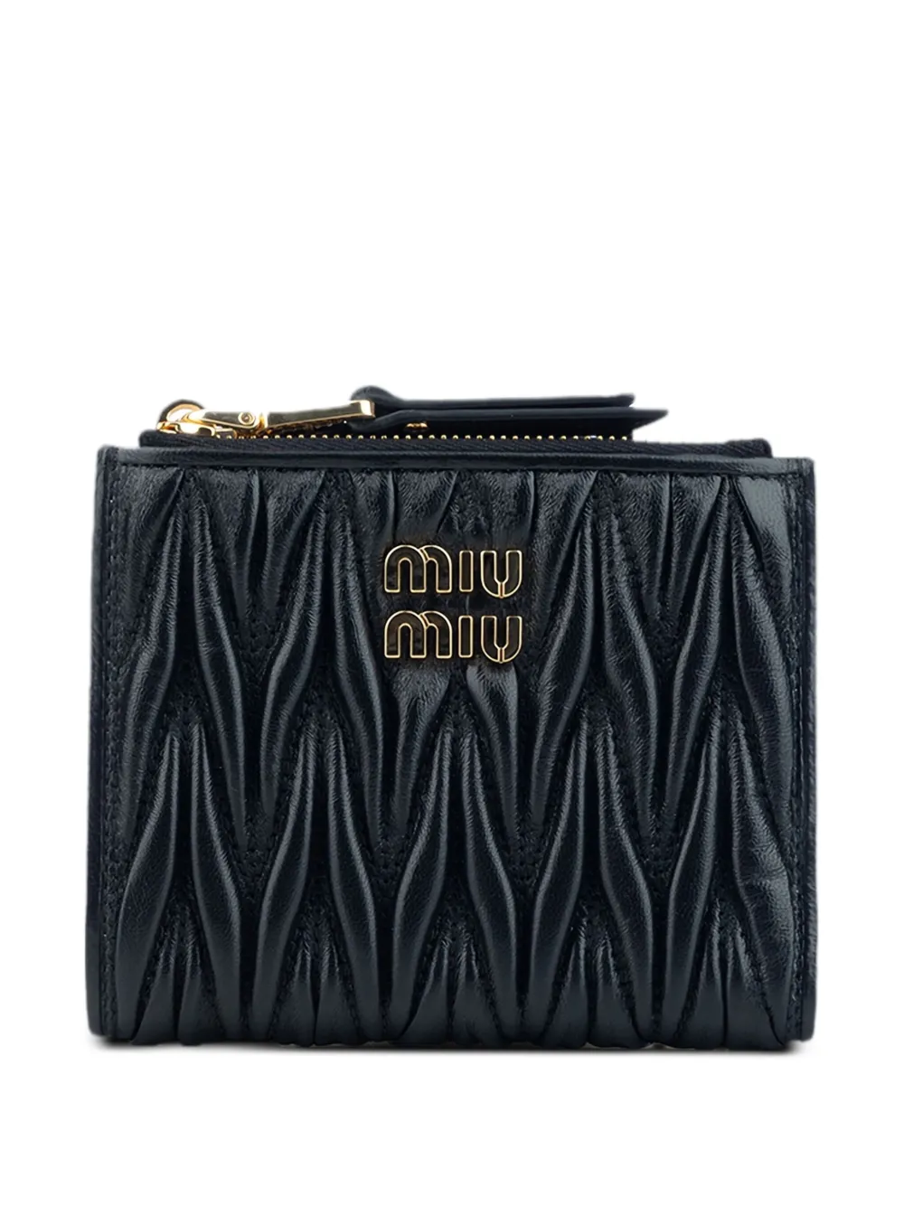 Miu Miu Portemonnaie mit Logo-Schild | Schwarz | Image 1