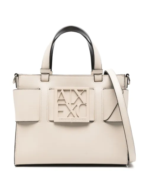 Armani Exchange logo-plaque tote bag