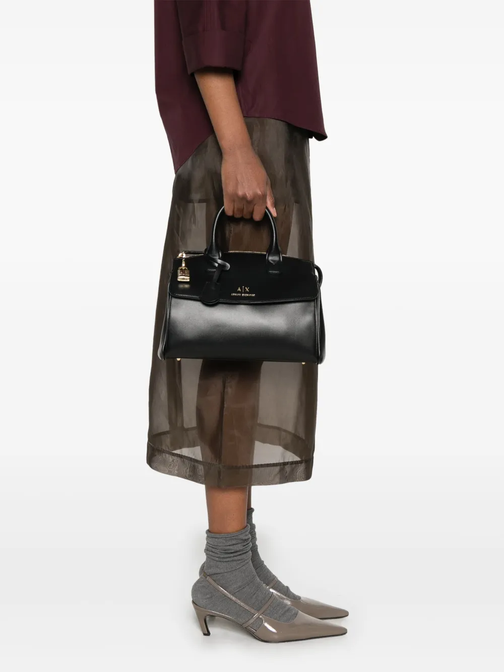 Armani Exchange Shopper met logo-reliëf Zwart