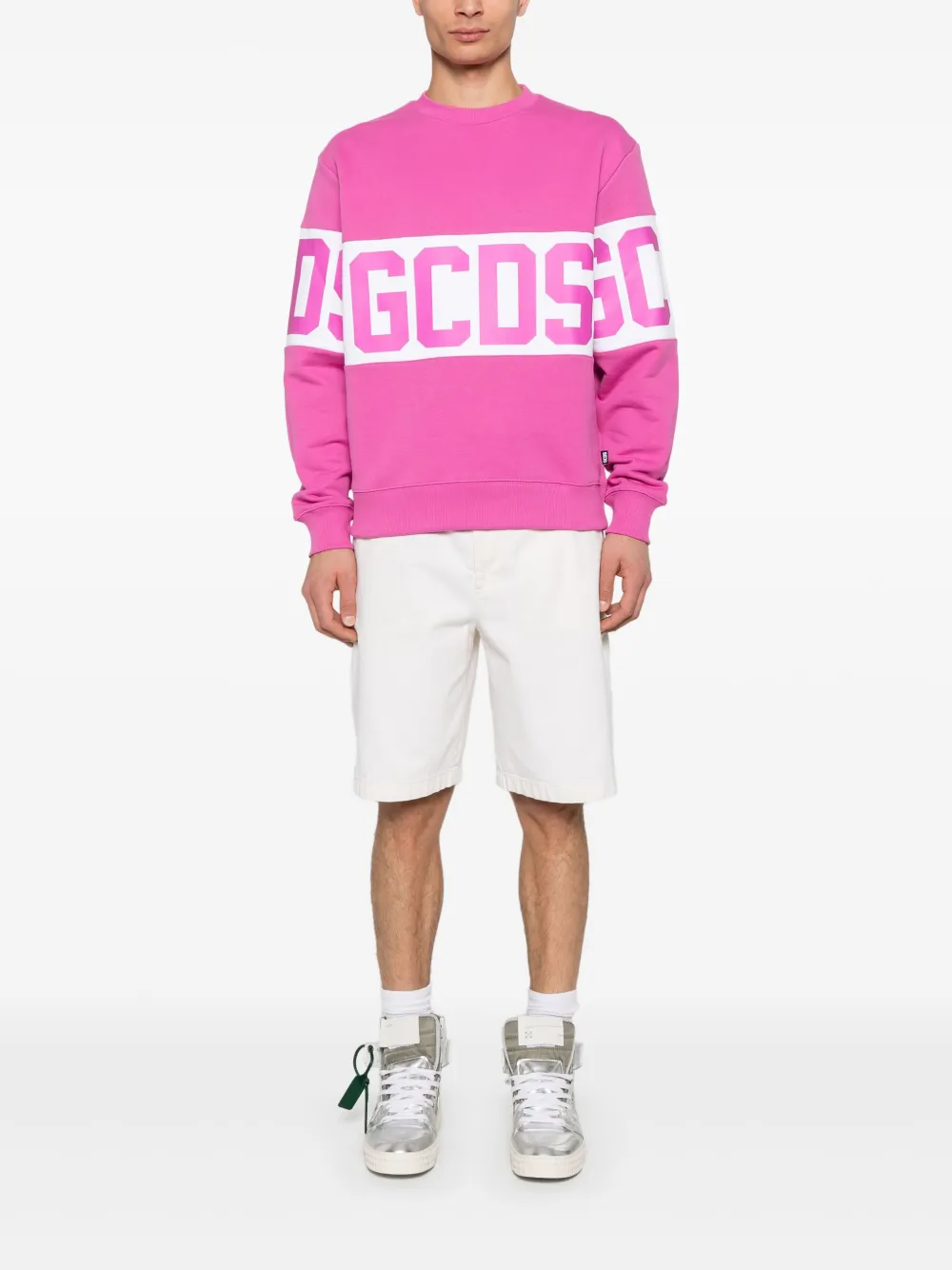 GCDS Sweater met logoprint - Roze